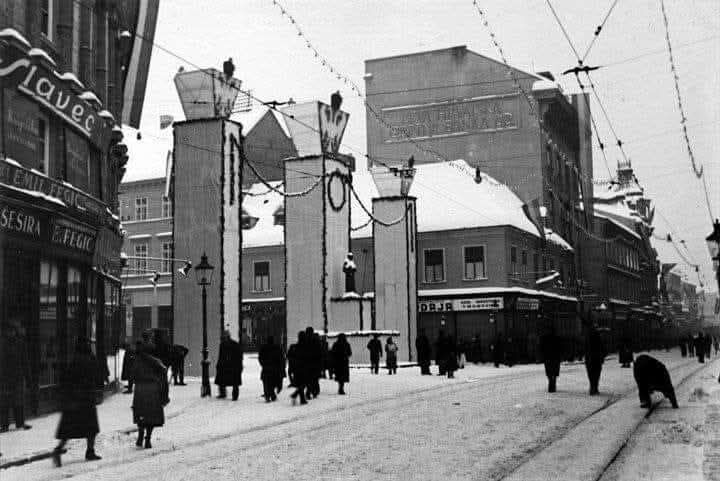 Slavoluk u čast kralja Aleksandra 1935. godine, Mesnička ulica (Foto Berislav Pavušek)